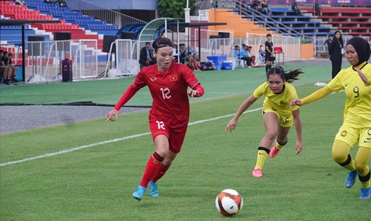 Tuyển nữ Việt Nam chạm trán tuyển nữ Myanmar ở lượt trận thứ 2 bảng A SEA Games 32. Ảnh: Nguyễn Đăng