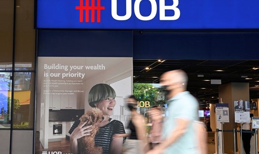 Ngân hàng United Overseas Bank (UOB) ở Singapore. Ảnh: Xinhua