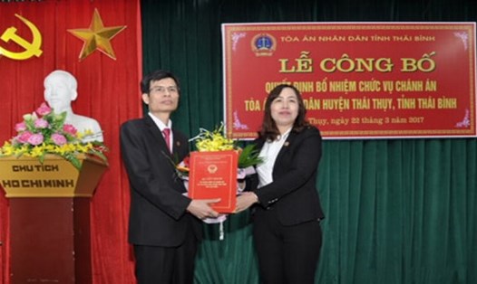 Bà Tô Thị Lý - Phó Chánh án TAND tỉnh Thái Bình được đề nghị khen thưởng Huân chương Lao động Hạng Ba. Ảnh: TAND tỉnh Thái Bình