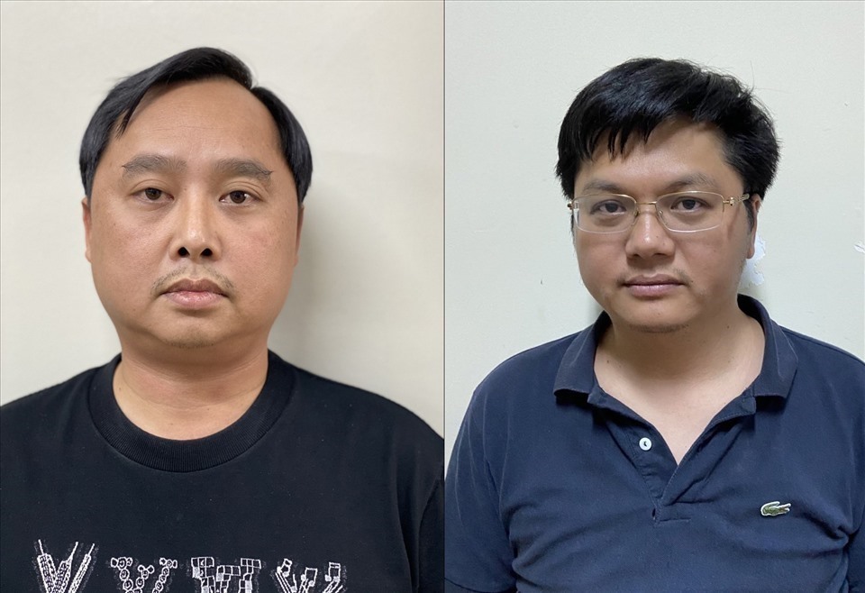 Đỗ Thành Nhân (trái) - Chủ tịch Louis Holdings và Đỗ Đức Nam. Ảnh: Bộ Công an