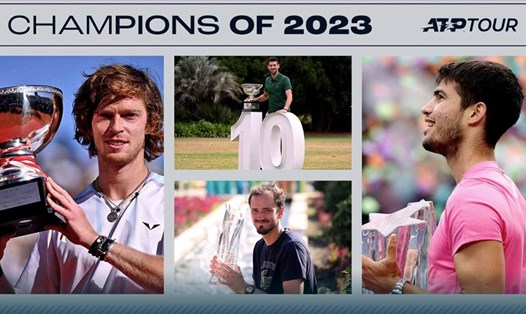 Carlos Alcaraz, Novak Djokovic, Daniil Medvedev hay Andrey Rublev đã ghi dấu ấn trong năm 2023. Ảnh: ATP Tour