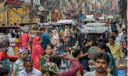 Một khu chợ ở New Delhi, Ấn Độ. Ảnh: Xinhua
