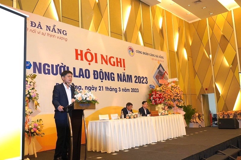 Công đoàn Cảng Đà Nẵng phối hợp tổ chức Hội nghị người lao động năm 2023. Ảnh: Công đoàn Cảng Đà Nẵng