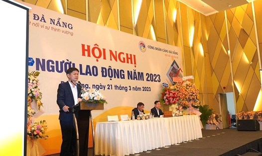 Công đoàn Cảng Đà Nẵng phối hợp tổ chức Hội nghị người lao động năm 2023. Ảnh: Công đoàn Cảng Đà Nẵng