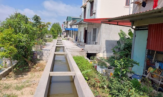 Kênh tưới trạm bơm xã Quỳnh Hải (huyện Quỳnh Phụ, tỉnh Thái Bình) đã được trả lại nguyên trạng. Ảnh: Nam Hồng