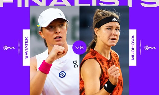 Iga Swiatek đối đầu Karolina Muchova ở chung kết đơn nữ Roland Garros. Ảnh: WTA