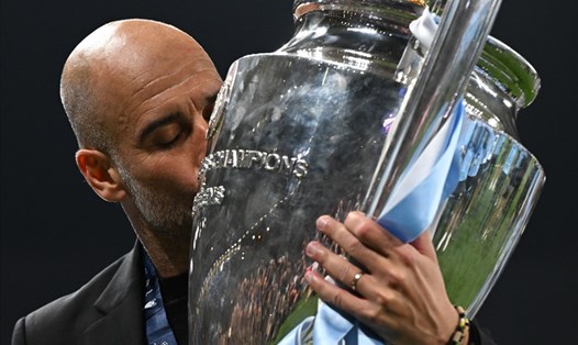 Pep Guardiola cuối cùng đã vô địch Champions League cùng Man City.  Ảnh: AFP