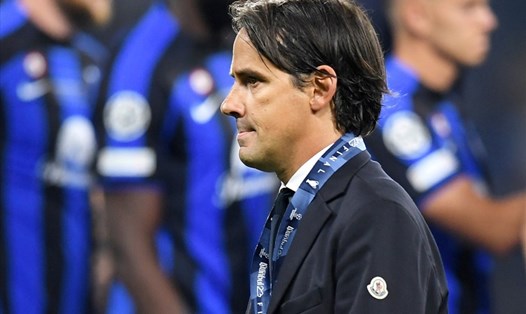 Huấn luyện viên Simone Inzaghi của Inter Milan lộ rõ vẻ thất vọng sau khi thua Man City ở chung kết Champions League. Ảnh: Champions League