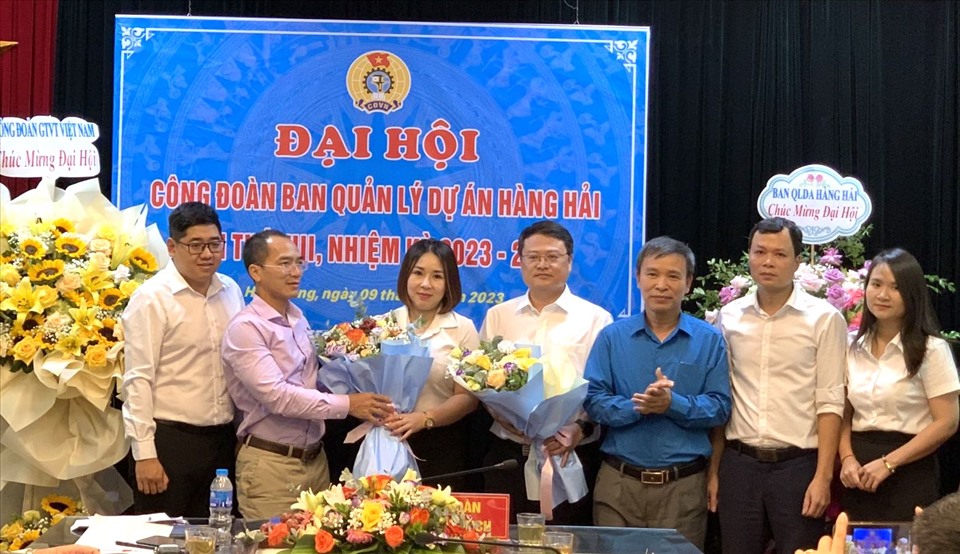 Ra mắt Ban Chấp hành Công đoàn Ban Quản lý dự án Hàng hải nhiệm kỳ 2023-2028. Ảnh: Công đoàn GTVTVN