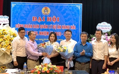 Ra mắt Ban Chấp hành Công đoàn Ban Quản lý dự án Hàng hải nhiệm kỳ 2023-2028. Ảnh: Công đoàn GTVTVN