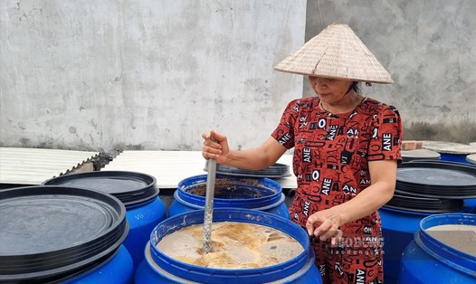 Nhọc nhằn nghề chế biến mắm thủ công Sa Châu ở Nam Định. Ảnh: Lương Hà
