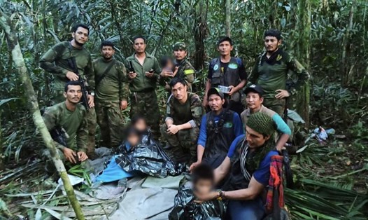 4 trẻ em Colombia sống sót trong rừng Amazon được tìm thấy sau 40 ngày mắc kẹt. Ảnh: Quân đội Colombia