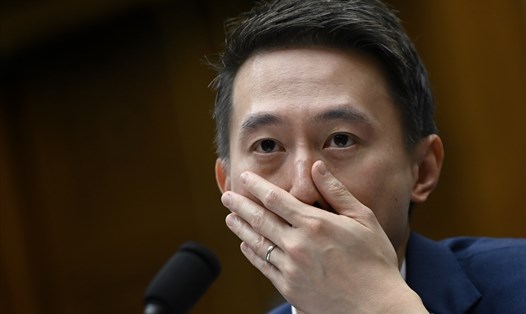 Giám đốc điều hành Shou Zi Chew của TikTok trong phiên điều trần trước thượng viện Mỹ. Ảnh: AFP