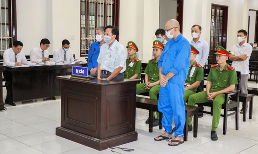 Tòa án nhân dân tỉnh Vĩnh Long tuyên phạt các bị cáo trên 37 năm tù. Ảnh: Công an cung cấp. 
