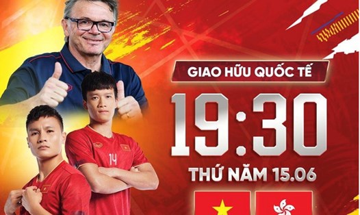 Tuyển Việt Nam có trận giao hữu đầu tiên gặp tuyển Hong Kong (Trung Quốc). Ảnh: FPT Play