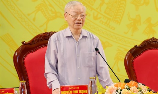 Tổng Bí thư Nguyễn Phú Trọng phát biểu chỉ đạo tại hội nghị. Ảnh: Bộ Công an