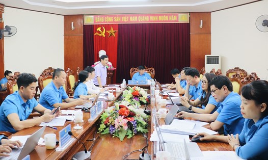 Toàn cảnh Hội nghị Ban thường vụ LĐLĐ tỉnh Nghệ An. Ảnh: Quỳnh Trang