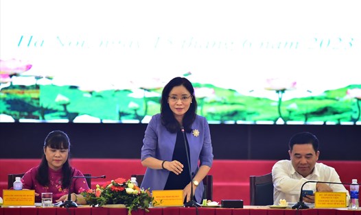 Bà Trịnh Thị Thủy - Thứ trưởng Bộ VHTTDL, phát biểu tại hội nghị. Ảnh: Lê Vinh