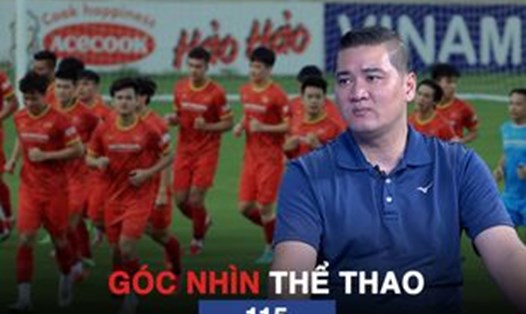 Cựu cầu thủ Nguyễn Mạnh Dũng tại Góc nhìn thể thao số 115. Đồ họa: Vũ Linh
