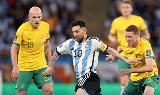 Messi tiếp tục chứng tỏ duyên ghi bàn vào lưới tuyển Australia. Ảnh: AFA