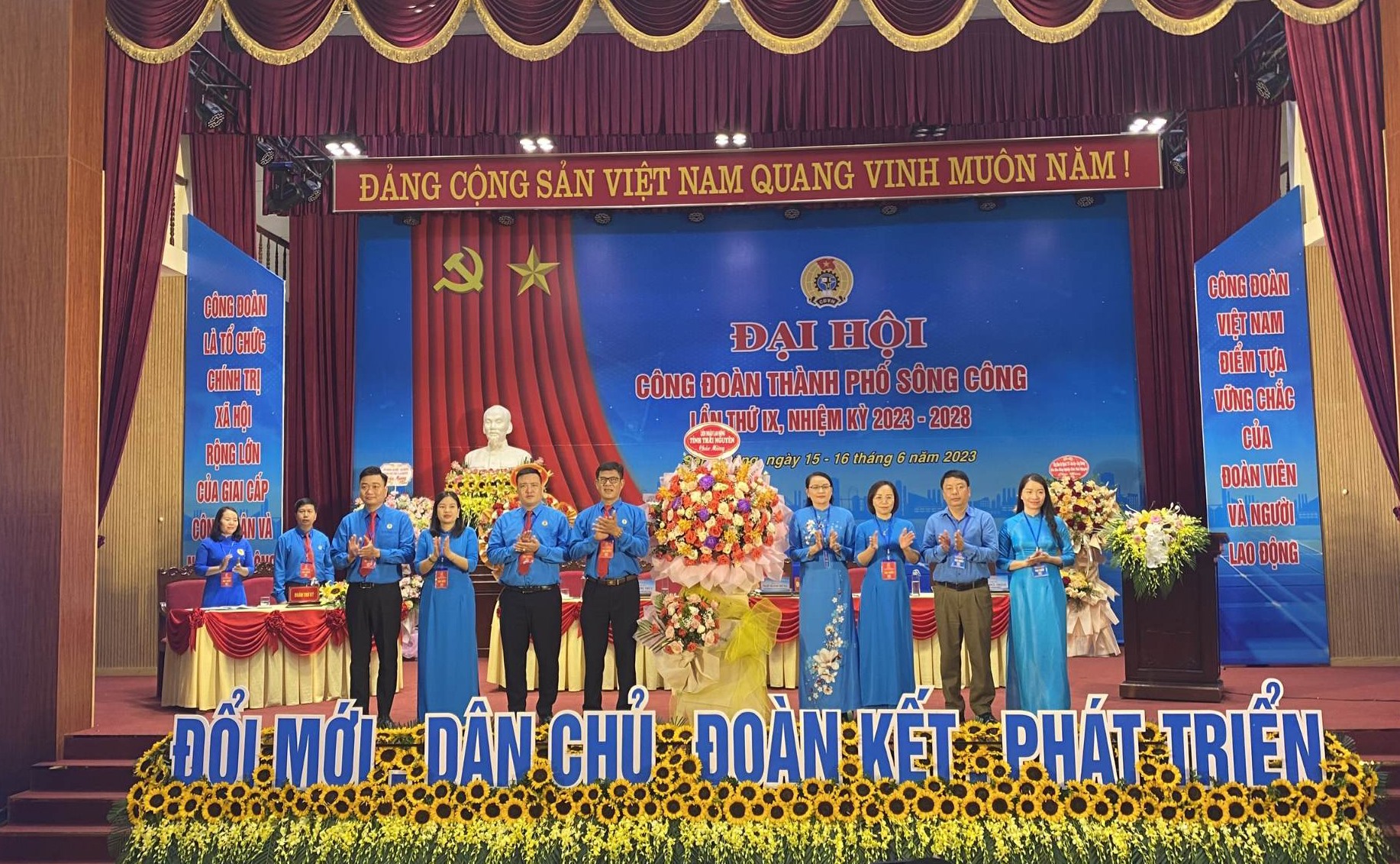 Đại hội Công đoàn TP. Sông Công khoá IX nhiệm kỳ 2023-2028. Ảnh: Minh Hạnh