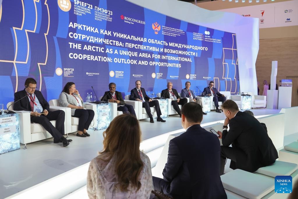 Diễn đàn Kinh tế Quốc tế St.Petersburg (SPIEF) lần thứ 26 diễn ra tại trung tâm triển lãm Expoforum ở thành phố lớn thứ hai của Nga St.Petersburg. Ảnh: Tân Hoa Xã