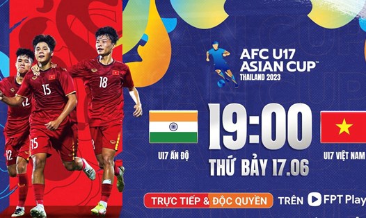 U17 Việt Nam gặp U17 Ấn Độ ở trận ra quân giải U17 châu Á 2023. Ảnh: FPT Play