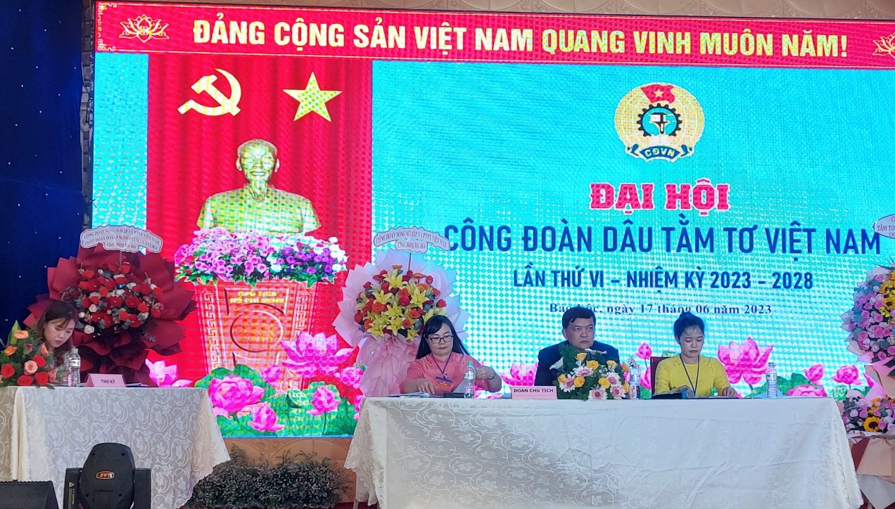 Ngày 17.6, Công đoàn Dâu tằm tơ Việt Nam tổ chức Đại hội VI nhiệm kỳ 2023 – 2028. Ảnh: CĐCS