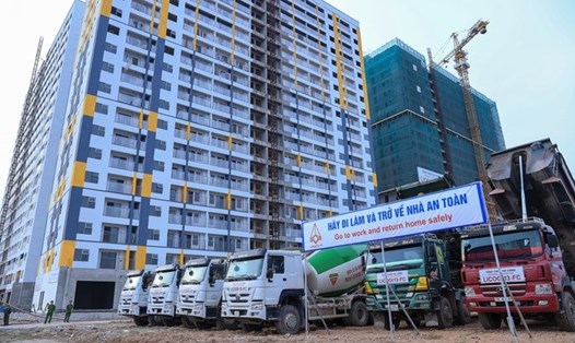 Dự án nhà ở xã hội dành cho công nhân tại Khu đô thị mới thị trấn Nếnh (Bắc Giang). Ảnh: VGP