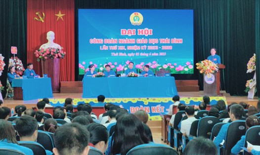 Đại hội Công đoàn ngành Giáo dục Thái Bình lần thứ XIX, nhiệm kỳ 2023-2028. Ảnh: Trung Du 