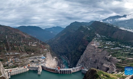 Nhà máy thủy điện Bạch Hạc Than ở tỉnh Vân Nam, Trung Quốc. Ảnh: Xinhua