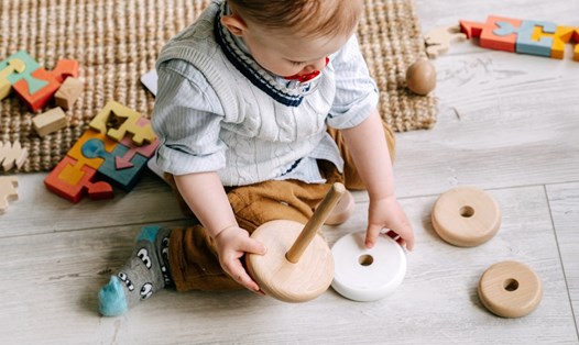 Đồ chơi bằng gỗ sẽ giúp kích thích sự sáng tạo của trẻ cũng như đảm bảo an toàn, sức khỏe cho các bé. Ảnh: Xinhua