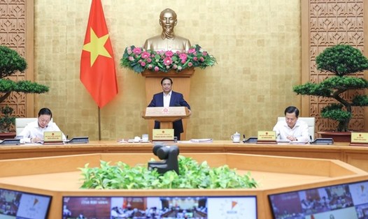 Thủ tướng Phạm Minh Chính chủ trì phiên họp Chính phủ thường kỳ tháng 5.2023. Ảnh: VGP/Nhật Bắc