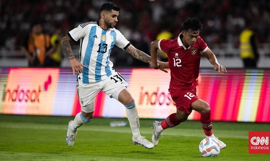 Tuyển Indonesia có trận đấu đáng khen trước tuyển Argentina. Ảnh: CNN Indonesia