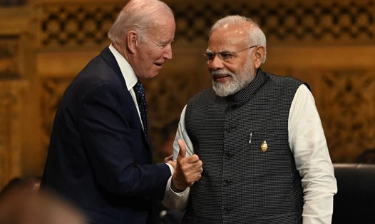 Tổng thống Mỹ Joe Biden và Thủ tướng Ấn Độ Narendra Modi tại Hội nghị Thượng đỉnh G20 ở Nusa Dua, Bali, Indonesia tháng 11.2022. Ảnh: G20 Media Center