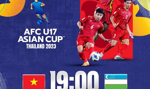 U17 Việt Nam gặp U17 Uzbekistan ở lượt trận cuối bảng D vòng chung kết U17 châu Á 2023. Ảnh: FPT Play