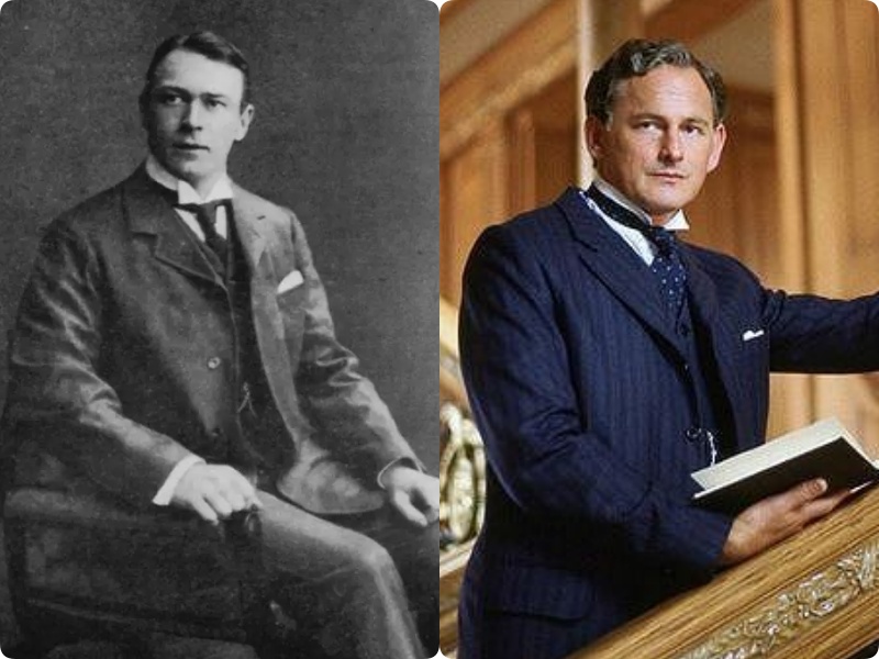 Thomas Andrews là một kiến trúc sư hải quân phụ trách lên kế hoạch cho con tàu Titanic vượt đại dương (ảnh trái) và nhân vật trong phim (ảnh phải). Ảnh: Chụp màn hình