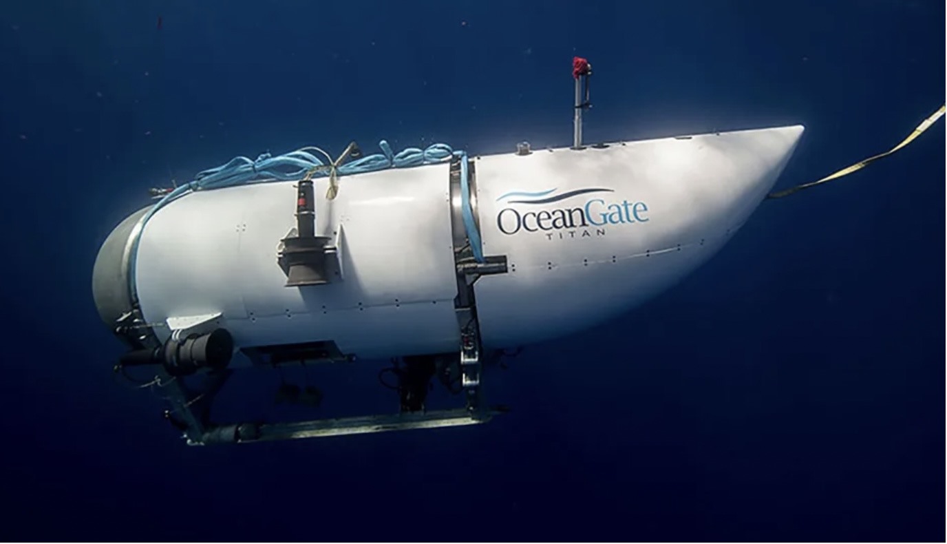 Tàu ngầm Titan mất tích trong chuyến thám hiểm xác tàu đắm Titanic. Ảnh: OceanGate