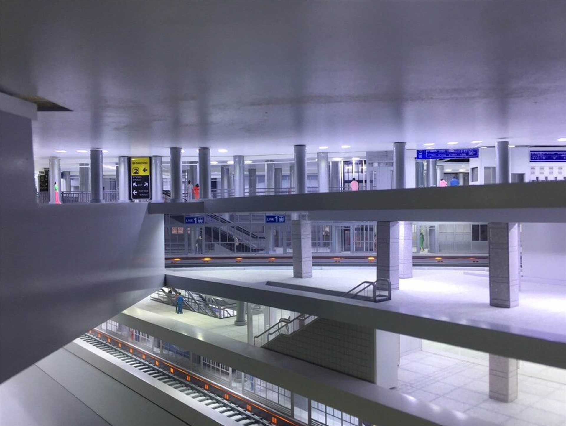 Khu vực sảnh chờ dành cho hành khách tại ga ngầm Tao Đàn (Quận 1).