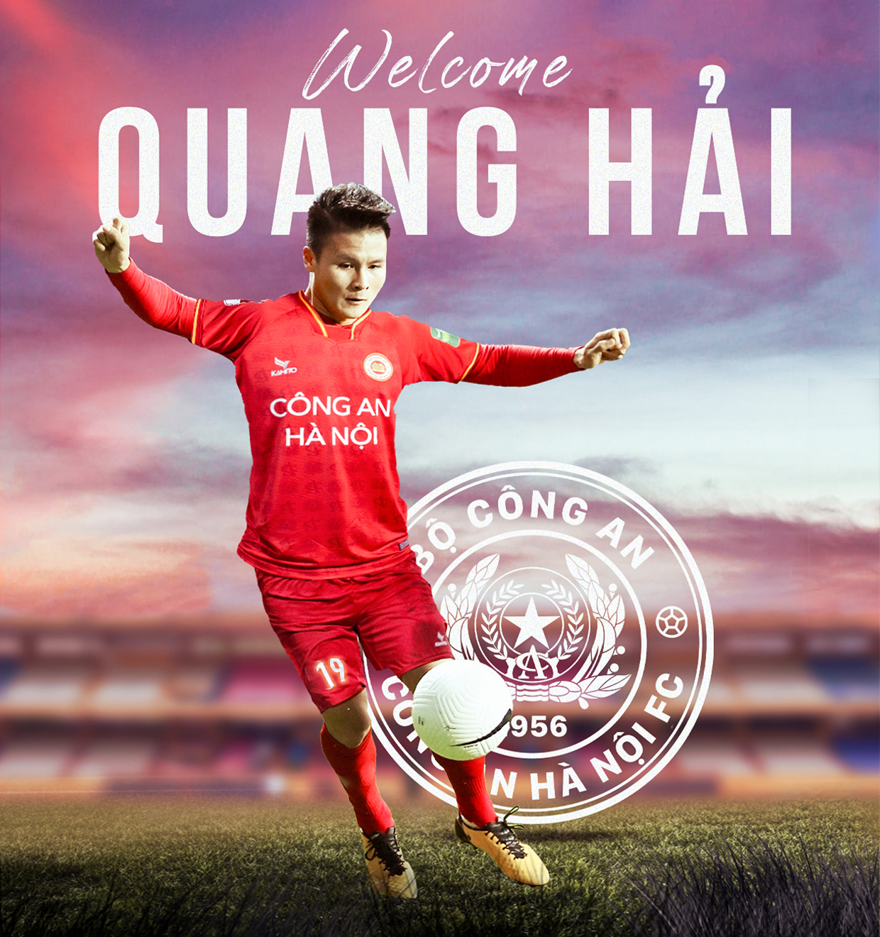 Tiền vệ Quang Hải gia nhập câu lạc bộ Công an Hà Nội. Ảnh: CAHN FC