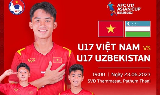 U17 Việt Nam chạm trán U17 Uzbekistan ở trận đấu cuối cùng bảng D giải U17 châu Á 2023. Ảnh:  VFF