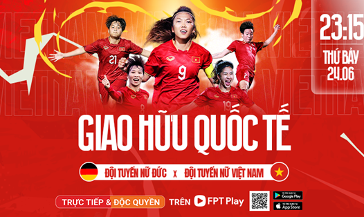 Tuyển nữ Việt Nam giao hữu với tuyển nữ Đức trước thềm World Cup nữ 2023. Ảnh: FPT Play