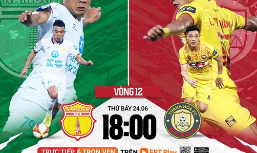 Câu lạc bộ Nam Định tiếp đón Thanh Hoá tại vòng 12 V.League 2023. Ảnh: FPT Play