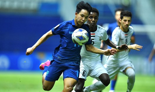 U17 Thái Lan gặp nhiều khó khăn khi gặp U17 Hàn Quốc tại tứ kết Giải U17 châu Á 2023. Ảnh: Siam Sport
