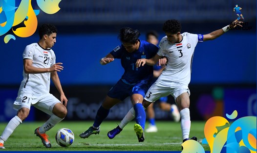 U17 Thái Lan (xanh) là đại diện duy nhất của Đông Nam Á lọt vào tứ kết giải U17 châu Á 2023. Ảnh: AFC