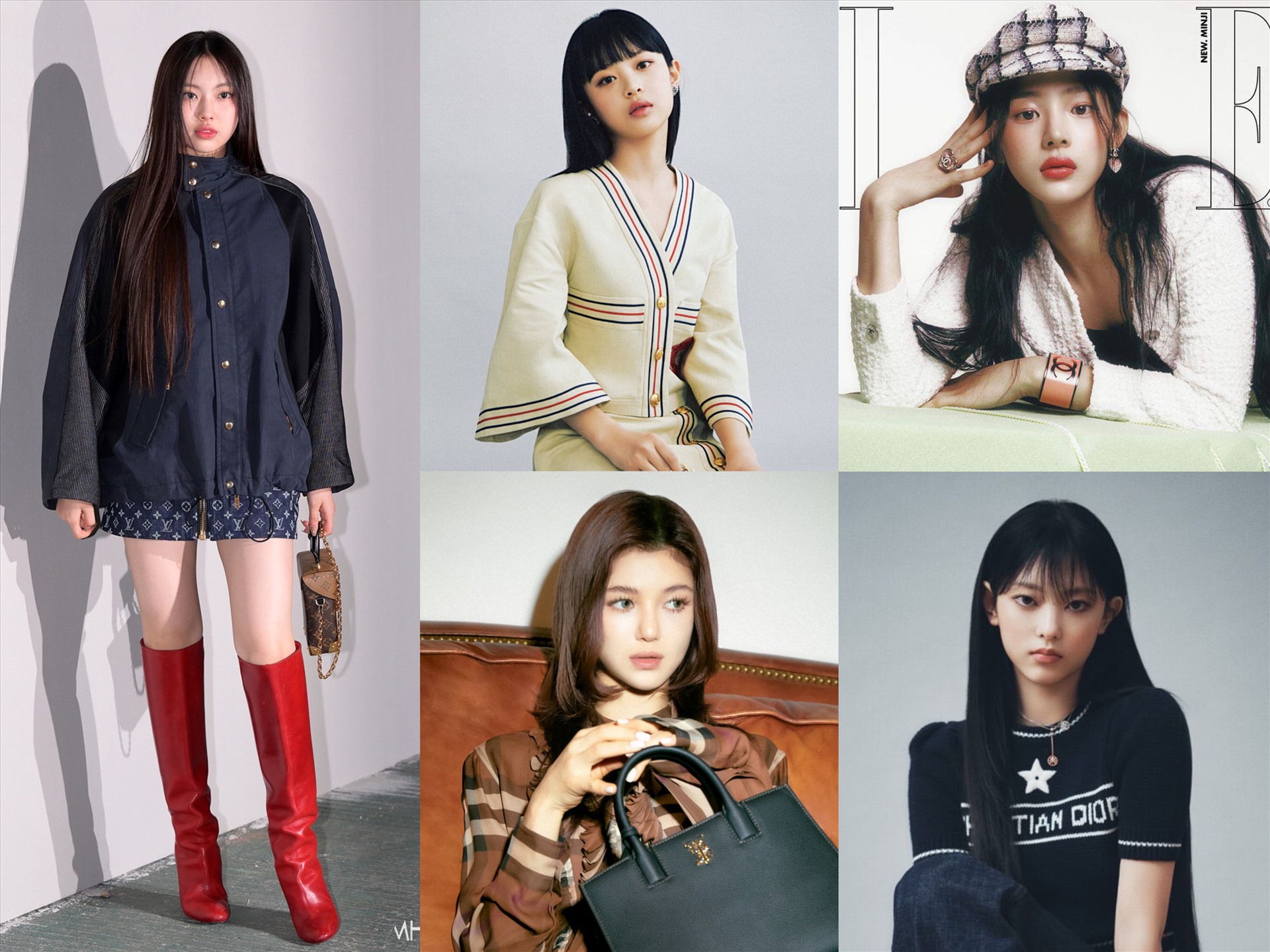 Cả 5 thành viên Hyein, Hanni, Minji, Danielle, Haerin đều là đại sứ của các thương hiệu thời trang cao cấp. Ảnh: ADOR