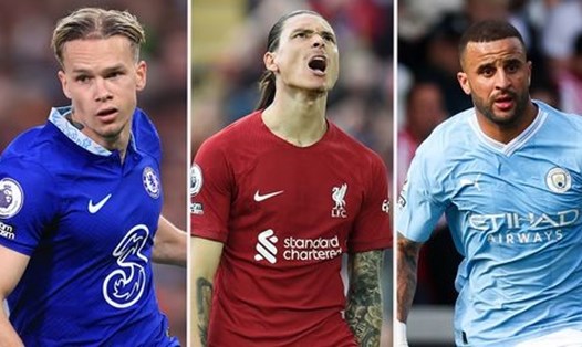 Mykhaylo Mudryk, Darwin Nunez và Kyle Walker nằm trong Top 5 cầu thủ nhanh nhất Premier League mùa trước.  Ảnh: Mirror