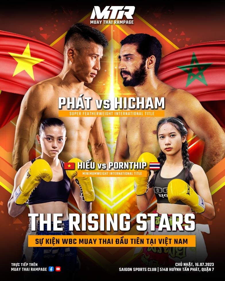 2 võ sĩ Muay Thái hàng đầu Việt Nam là Huỳnh Hà Hữu Hiếu và Trương Cao Minh Phát có cơ hội sở hữu đai vô địch vào hôm 16.7 tới. Ảnh: Shadow