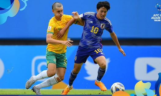 U17 Nhật Bản (xanh) là một trong 4 đội bóng giành vé tham dự vòng chung kết U17 World Cup 2023. Ảnh: AFC