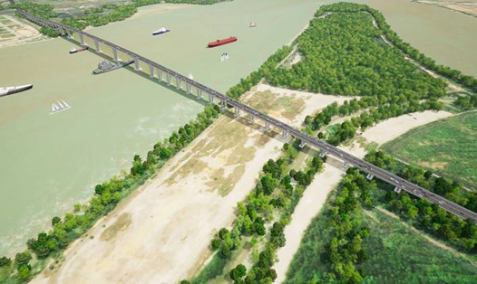 Phối cảnh cầu Nhơn Trạch trên đường Vành đai 3 kết nối TPHCM và Đồng Nai khi hoàn thành. Ảnh: Ban quản lý dự án Mỹ Thuận